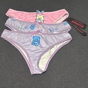 ROMWE 3-Pack Kawaii Teddy Bear Panty Set